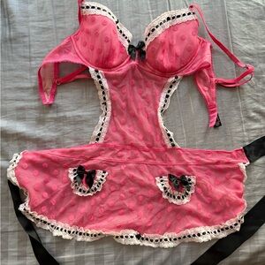 Victoria's Secret Pink Sheer Lace Chemise